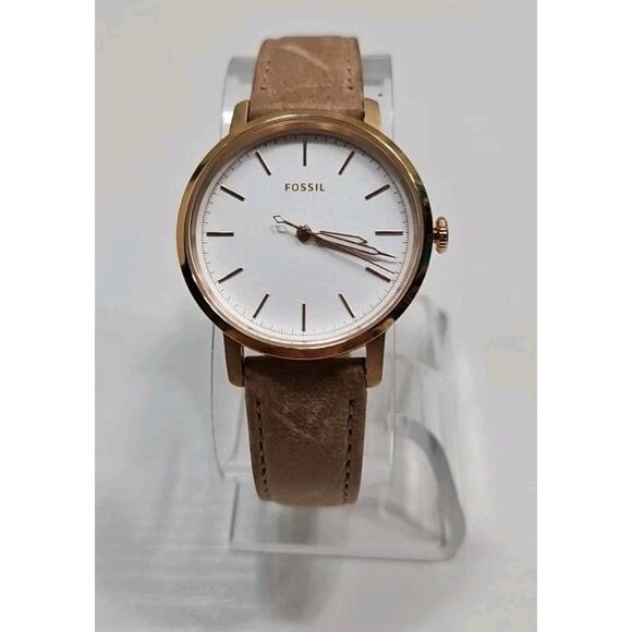 Fossil ES4185 Neely Sand Leather Rose Gold White Dial Watch New Battery W125 main image 6